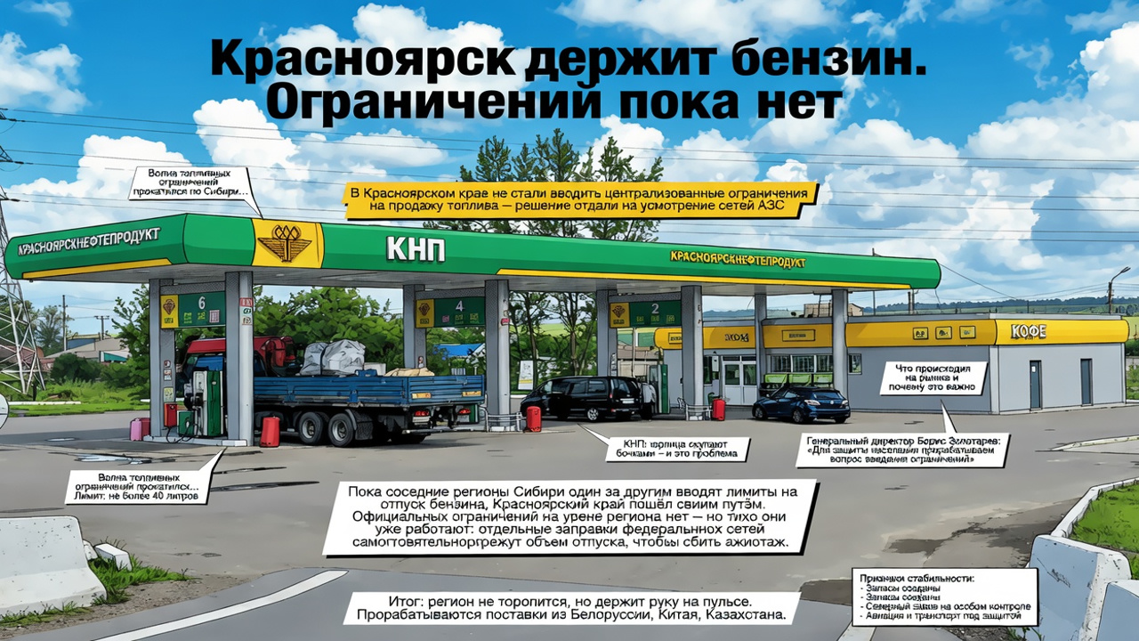 Красноярск держит бензин. Ограничений пока нет